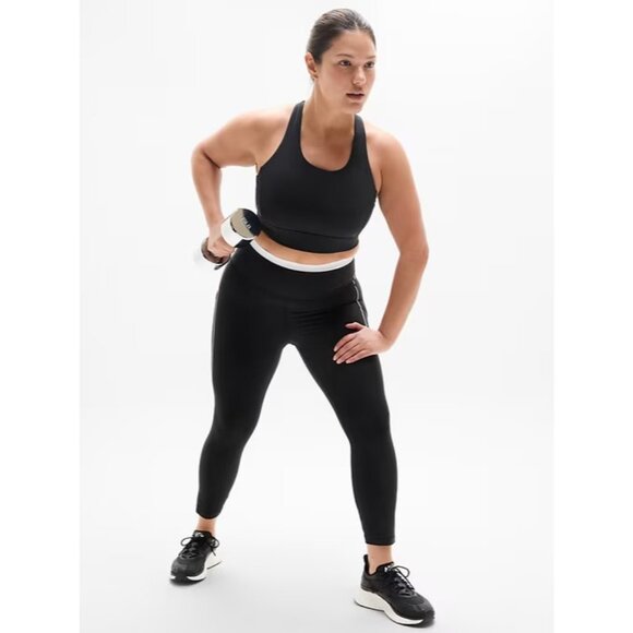 Athleta S Train Free High Neck Sports Bra Cup D-DD Small  Black - Picture 4 of 8